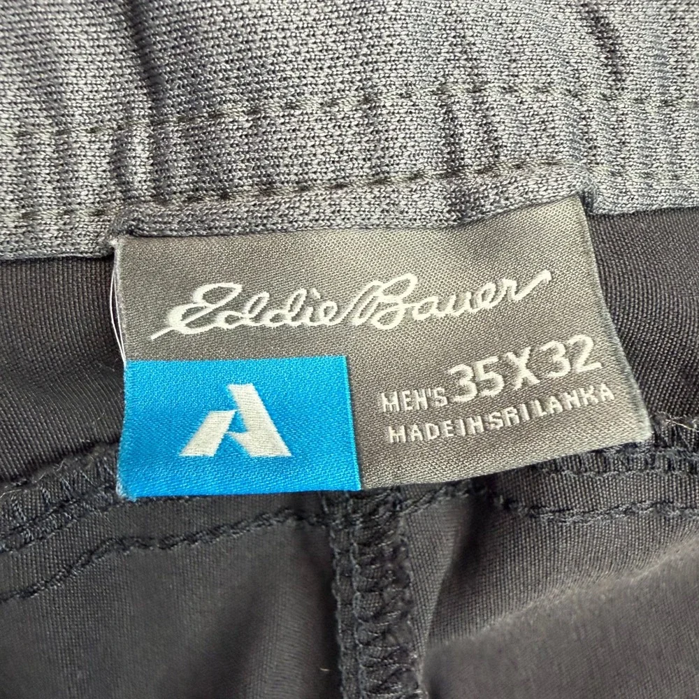Eddie Bauer First Ascent Mens Black Horizon Guide Chino Cargo Pants 35x32